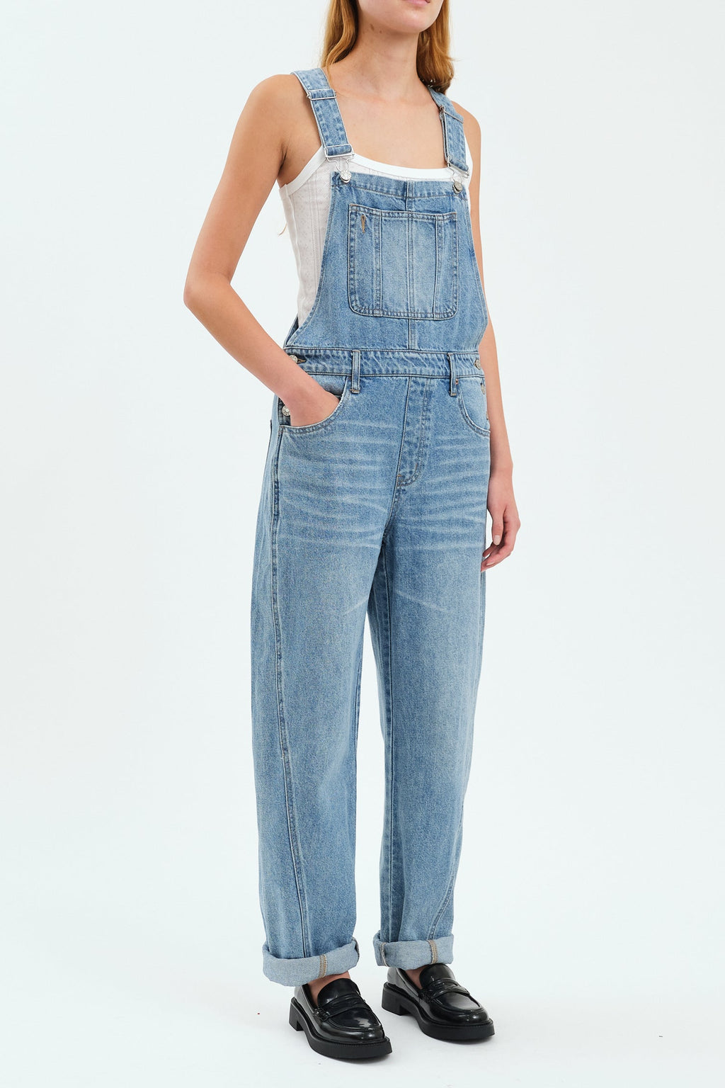 Canyon Barrel Leg Denim Overalls- Plot Twist