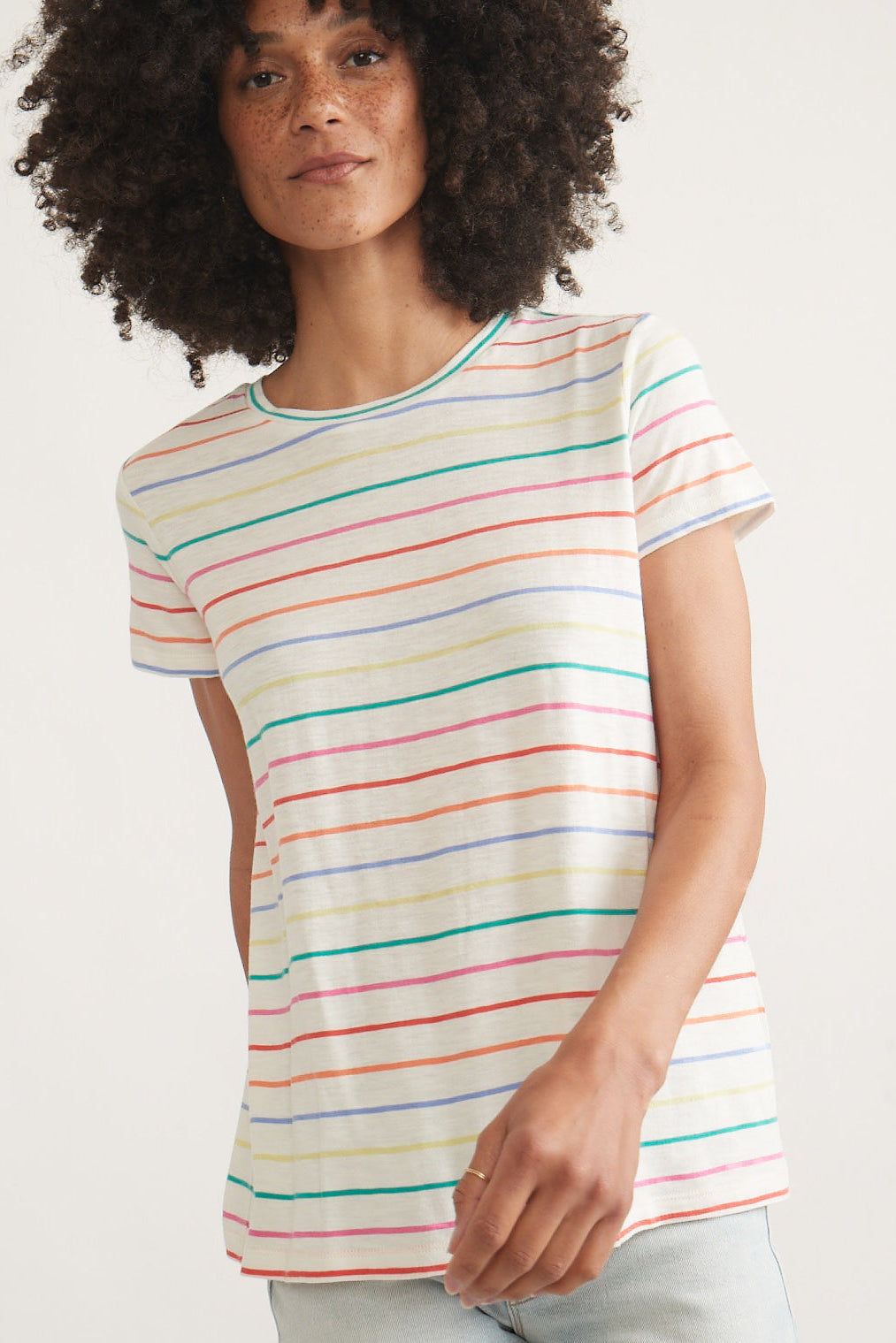 Swing Crew Tee- Rainbow Stripe