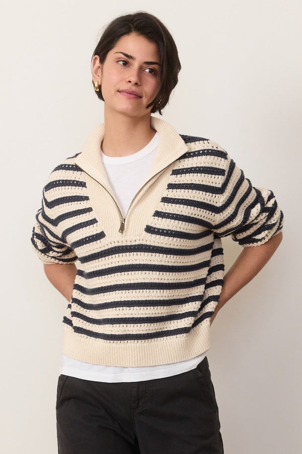 Montecito Quarter Zip Sweater- Coastal Navy