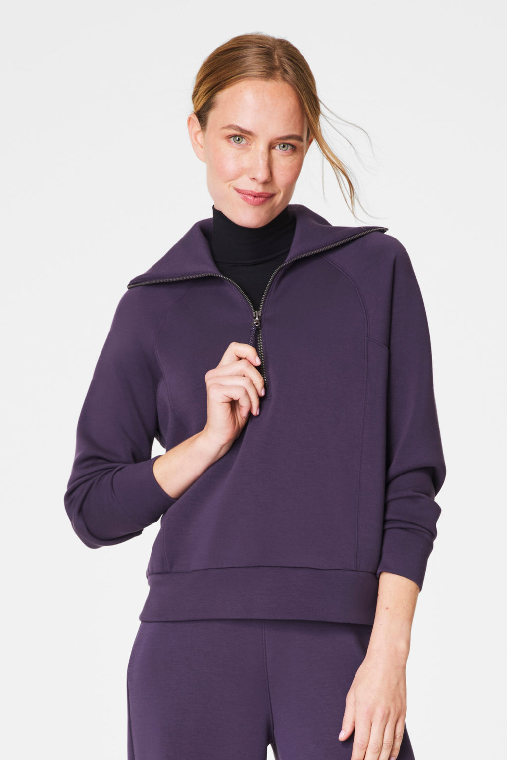 Airessentials Half Zip Sweatshirt- Aubergine