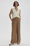 Kayson Wide Leg 29.5" Pant- Taupe Stone