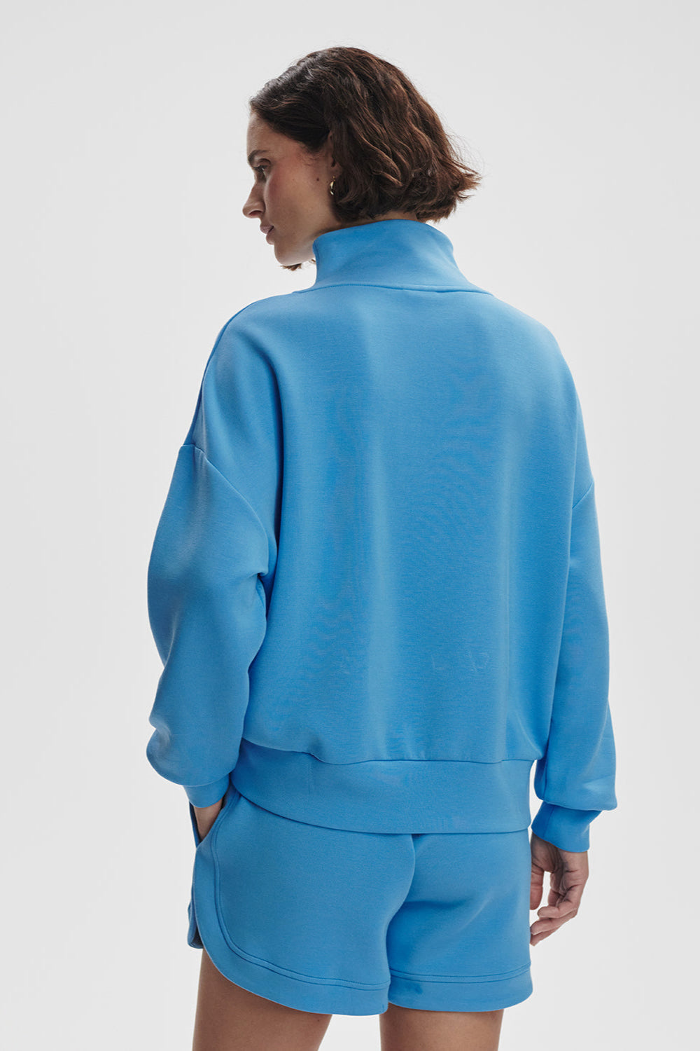 Hawley Half Zip Sweatshirt- Azure Blue