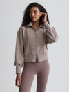 Gibbs Zip Through Sweatshirt- Taupe Sand