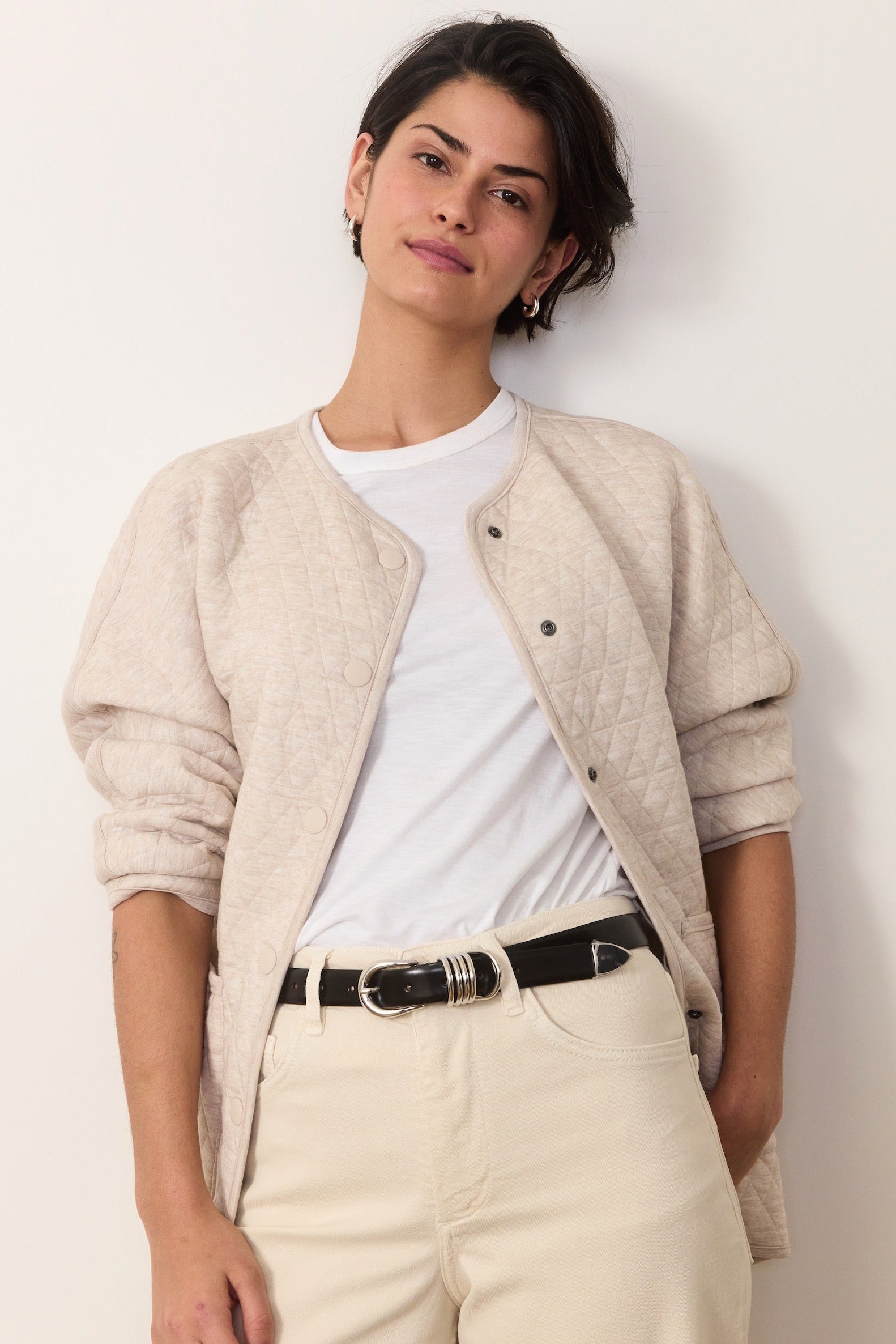Corbet Quilted Liner Jacket- Warm Oatmeal **Final Sale**