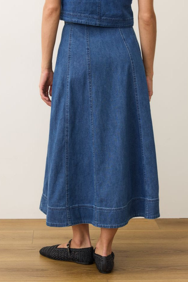 Lainey Denim Skirt- Medium Wash