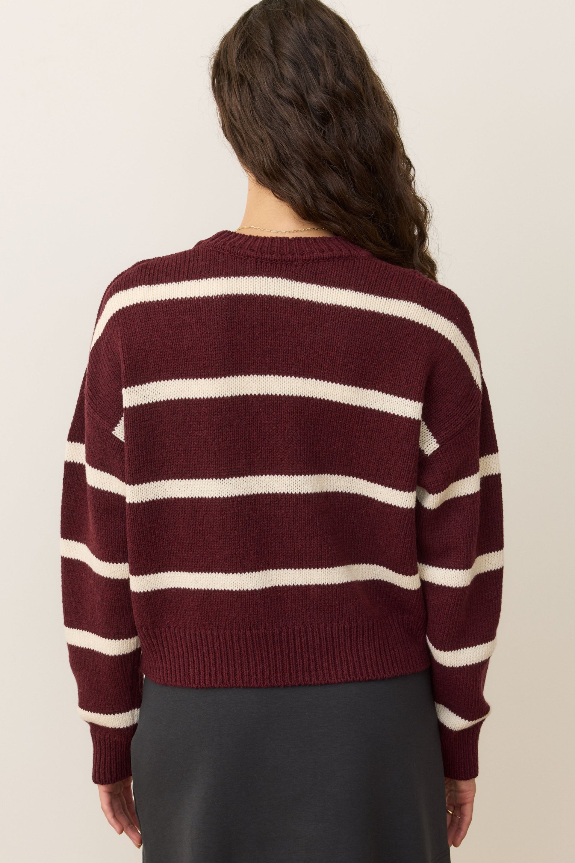 Berkeley Crewneck Sweater- Cherry Stripe