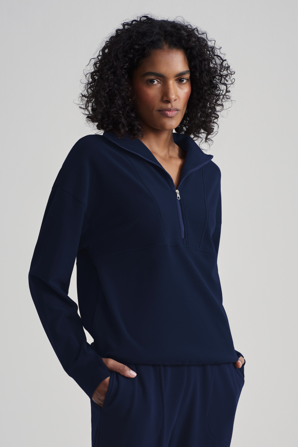 Timberley Half Zip Midlayer- Dark Sapphire