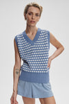 Antonella Knit Vest- Infinity Blue