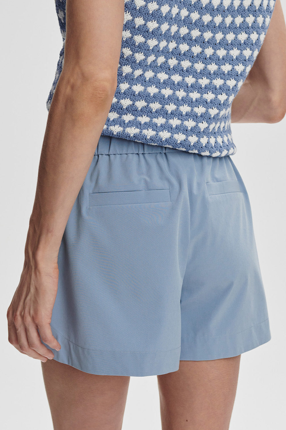 Nila Mid Rise Short- Rain Blue