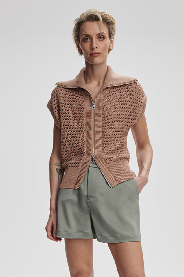 Liliana Knit Gilet- Chanterelle
