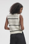 Athena Pointelle Knit Vest- Egret