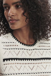 Athena Pointelle Knit Vest- Egret