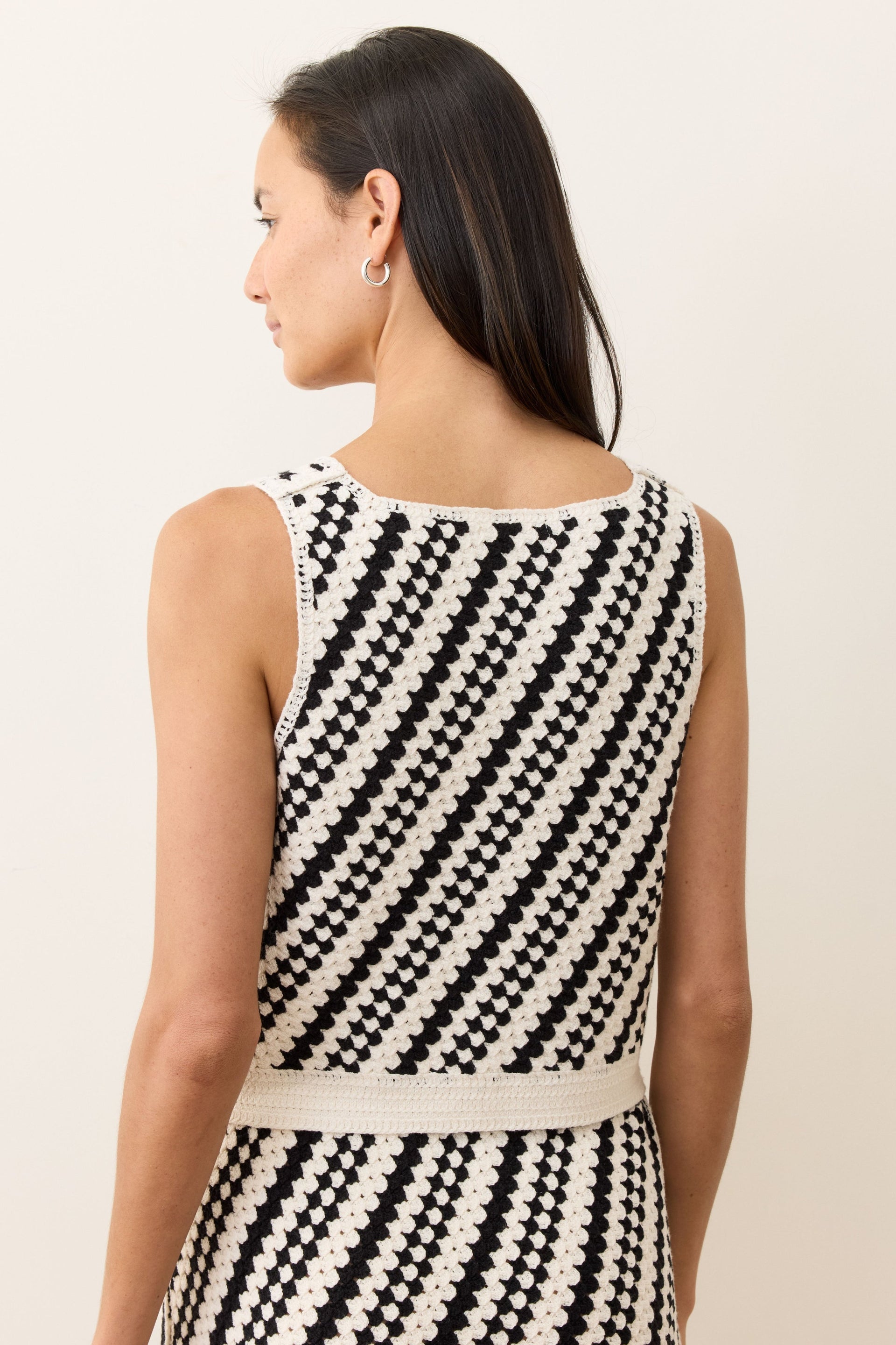 Oasis Sweater Tank- Black/Cream Stripe