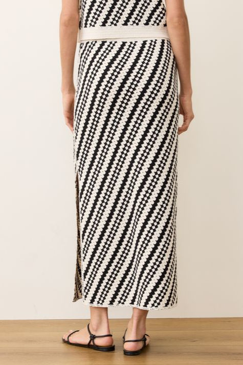 Sands Sweater Skirt- Cream/Black Stripe