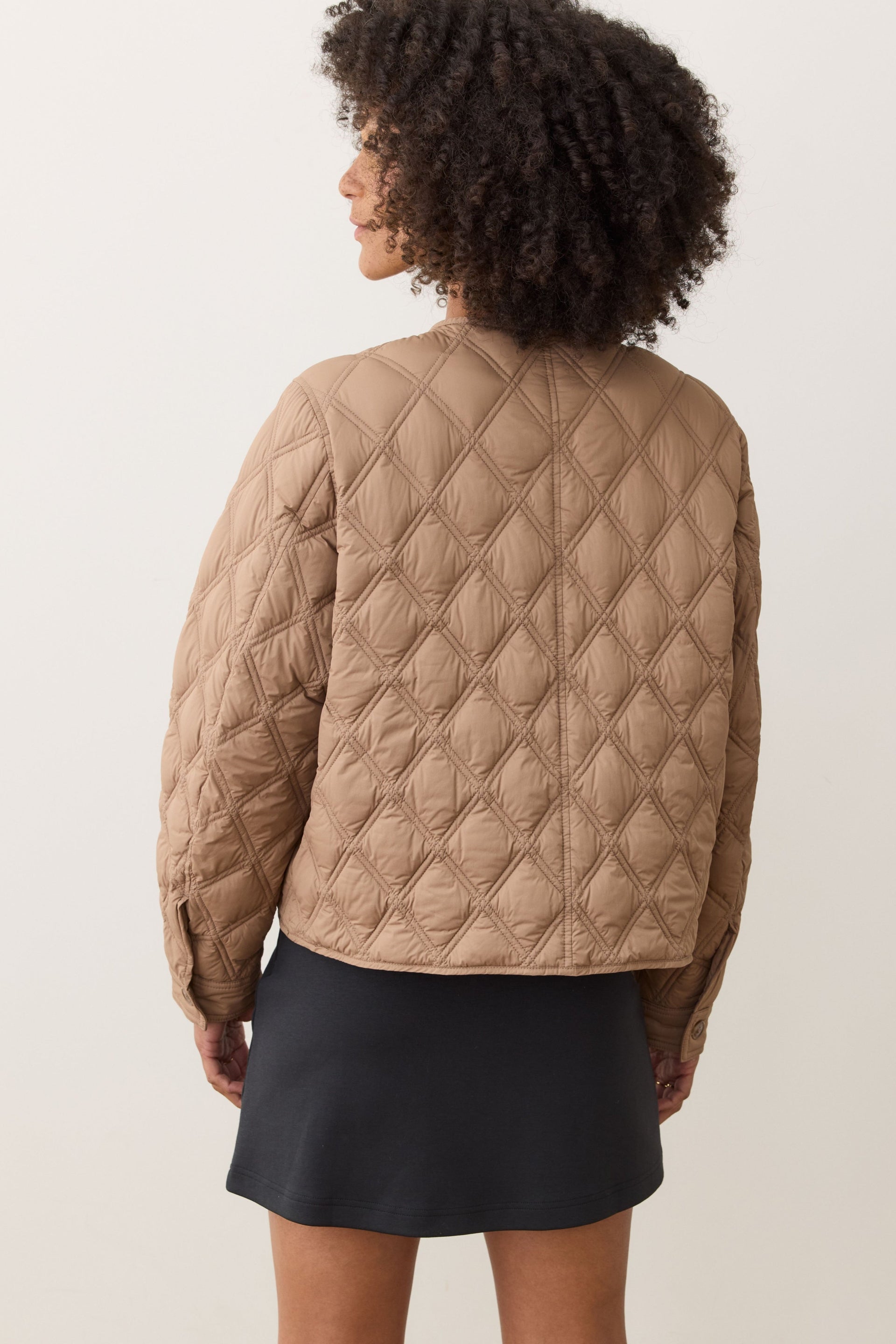 Marina Quilted Liner Jacket- Caramel