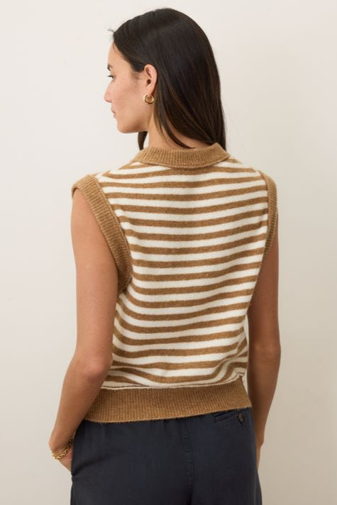 Sausalito Sweater Vest- Nutmeg Stripe