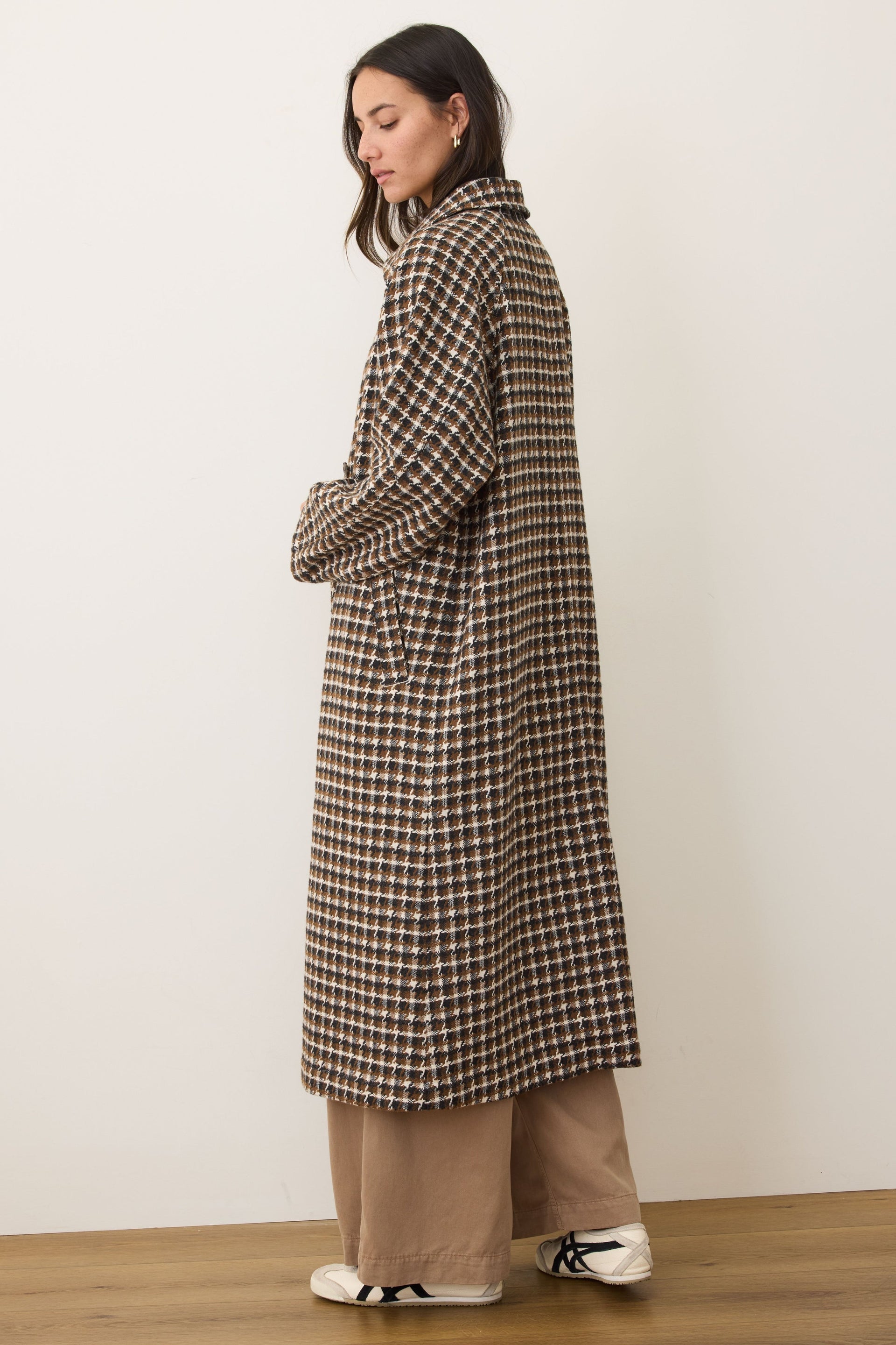 Hayes Houndstooth Trench Coat