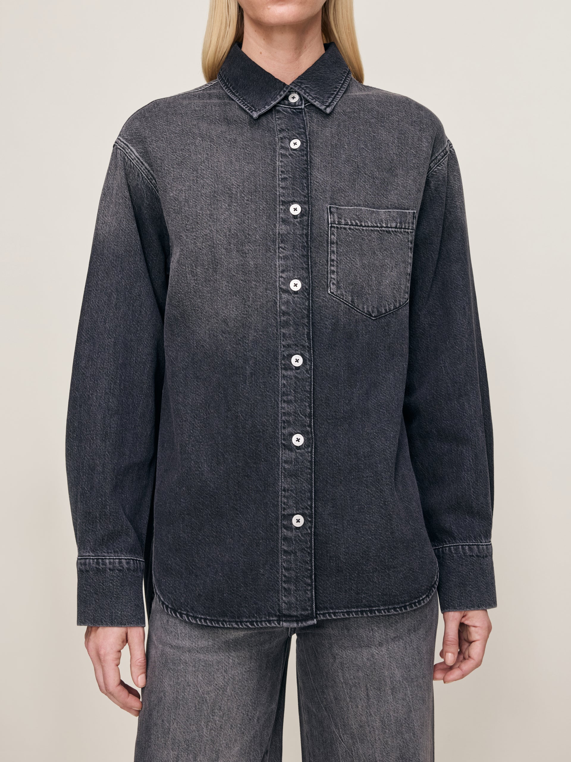 Faye Denim Shirt Jacket- Nightshade