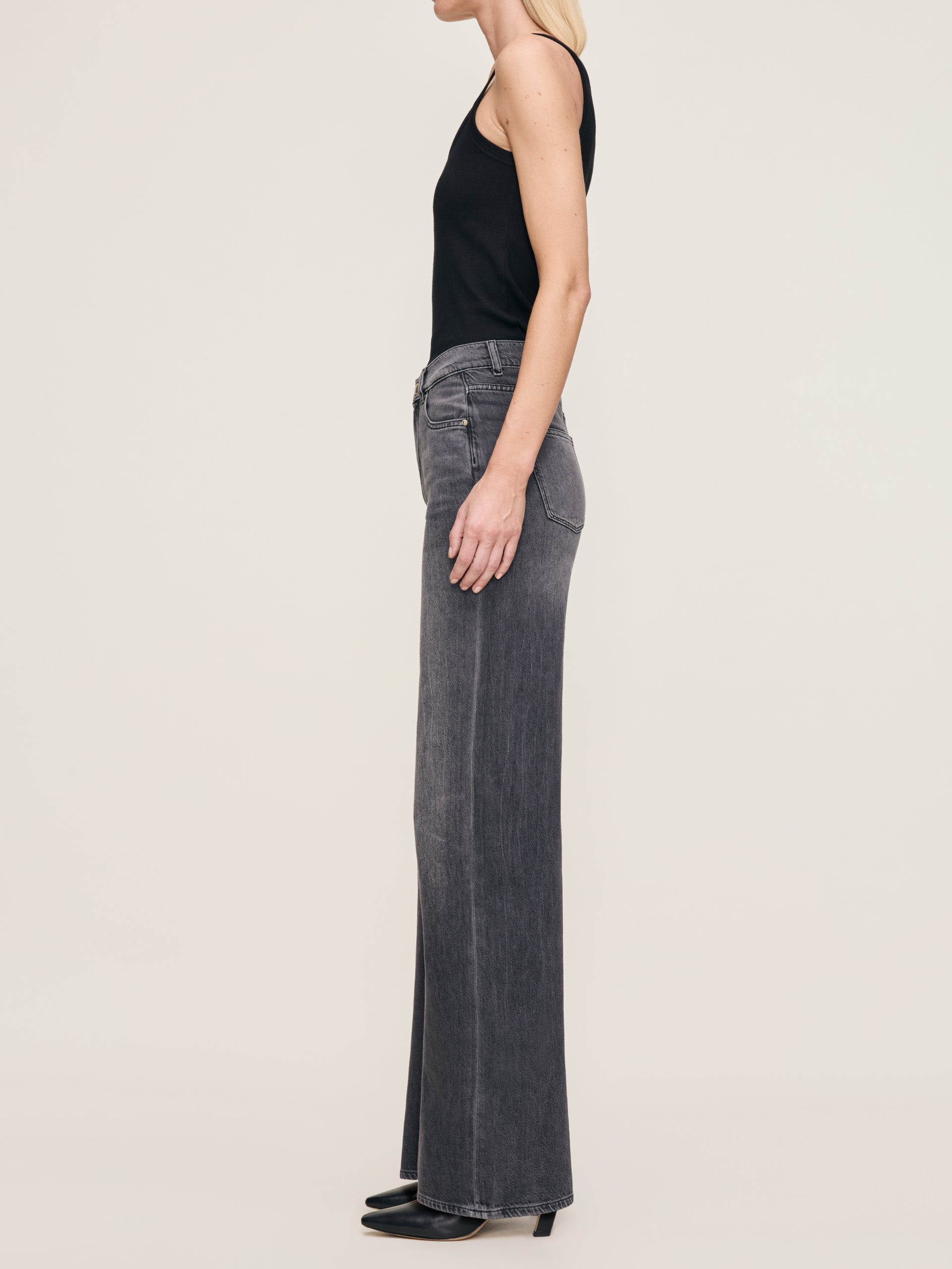 Hepburn High Rise Wide Leg Denim- Nightshade