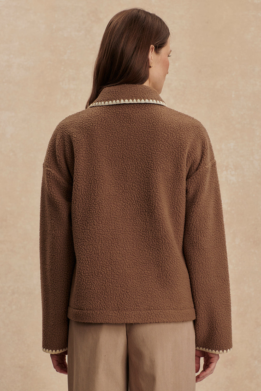Ruiko Zip Through Fleece- Cocoa Dust