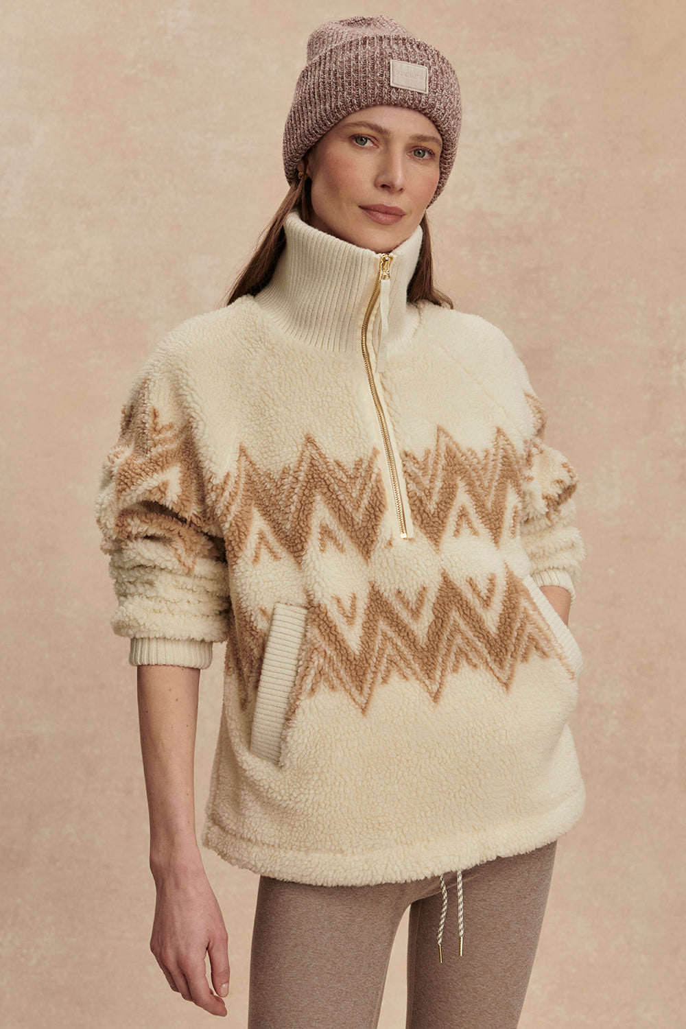 Hendrik Half Zip Sherpa- Egret