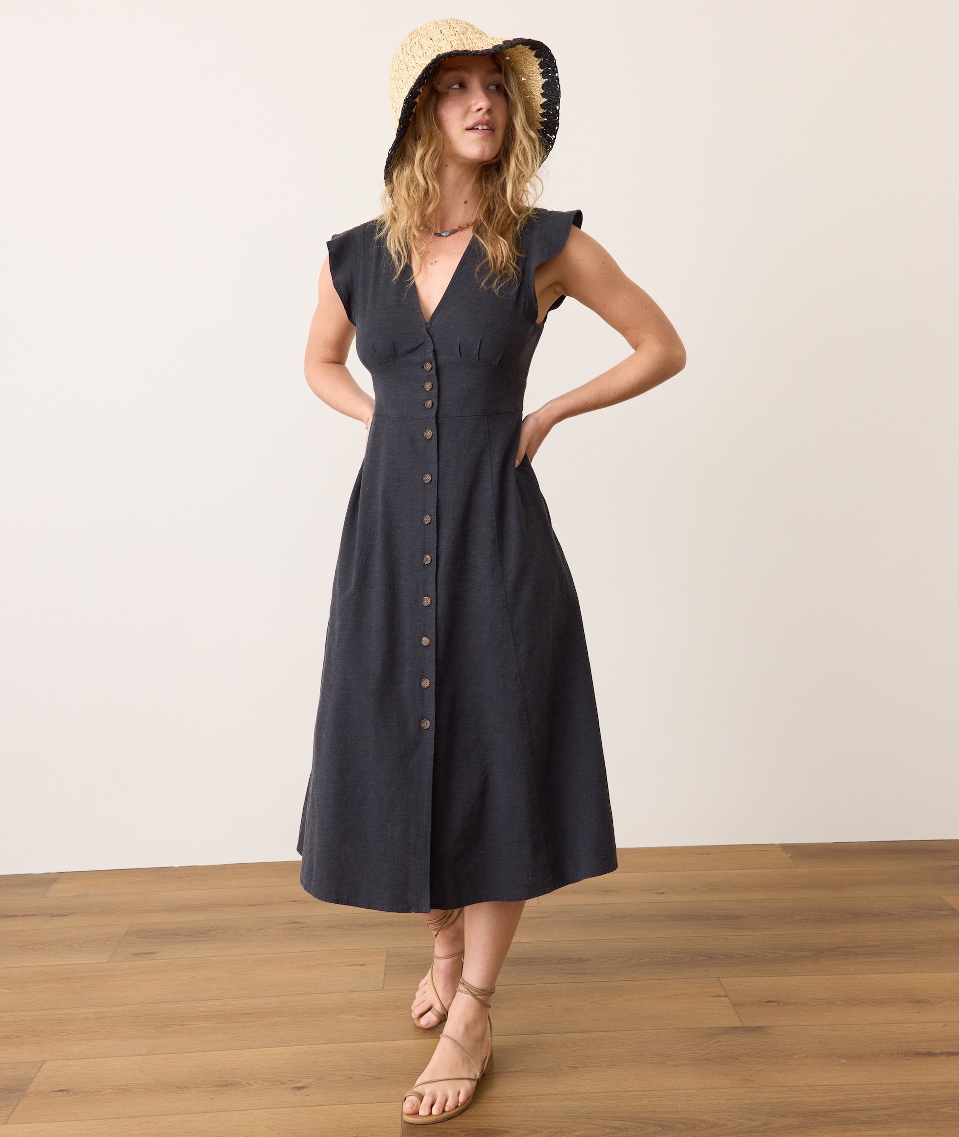 Camila Midi Dress- Black