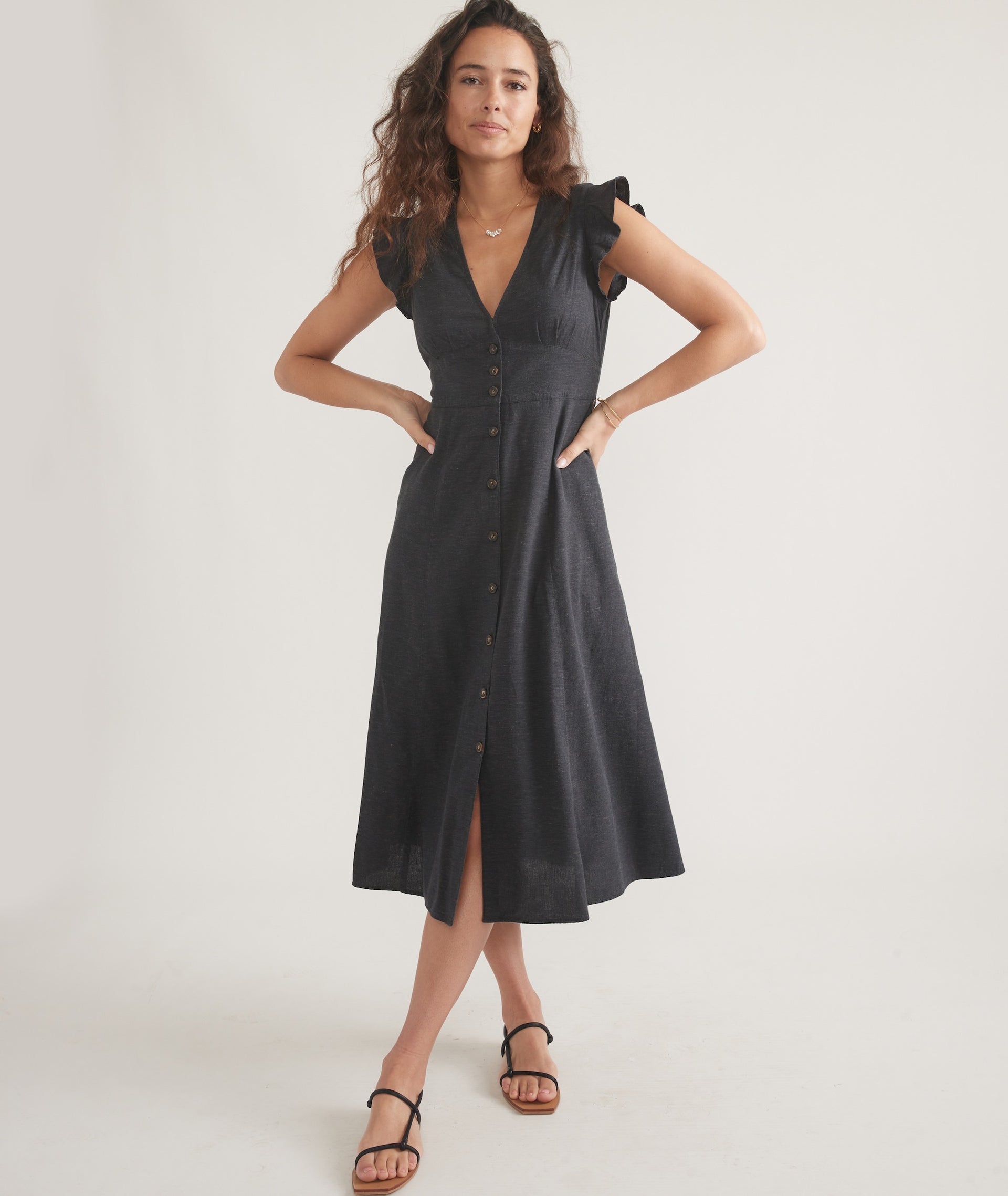Camila Midi Dress- Black