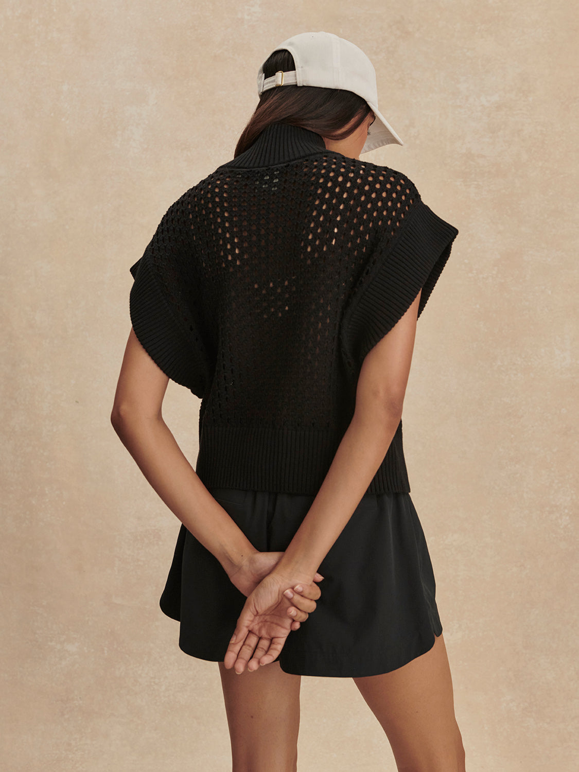 Gaines Half Zip Knit- Black