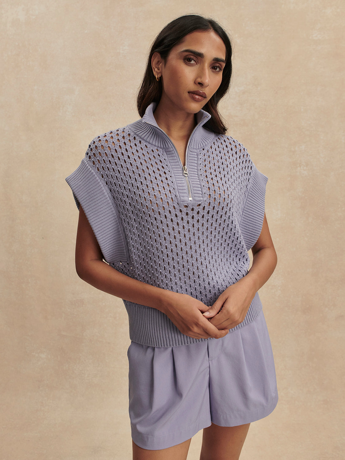Gaines Half Zip- Thistle Down