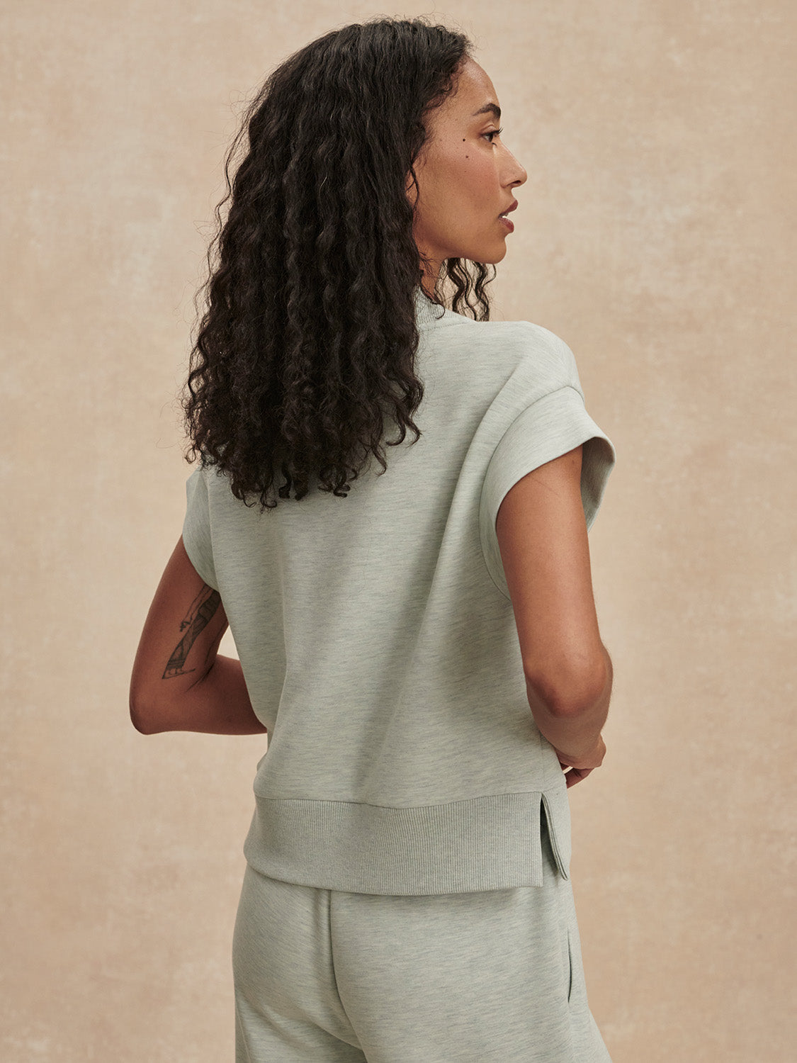 Gracee V-Neck Tank- Mint Green Marl