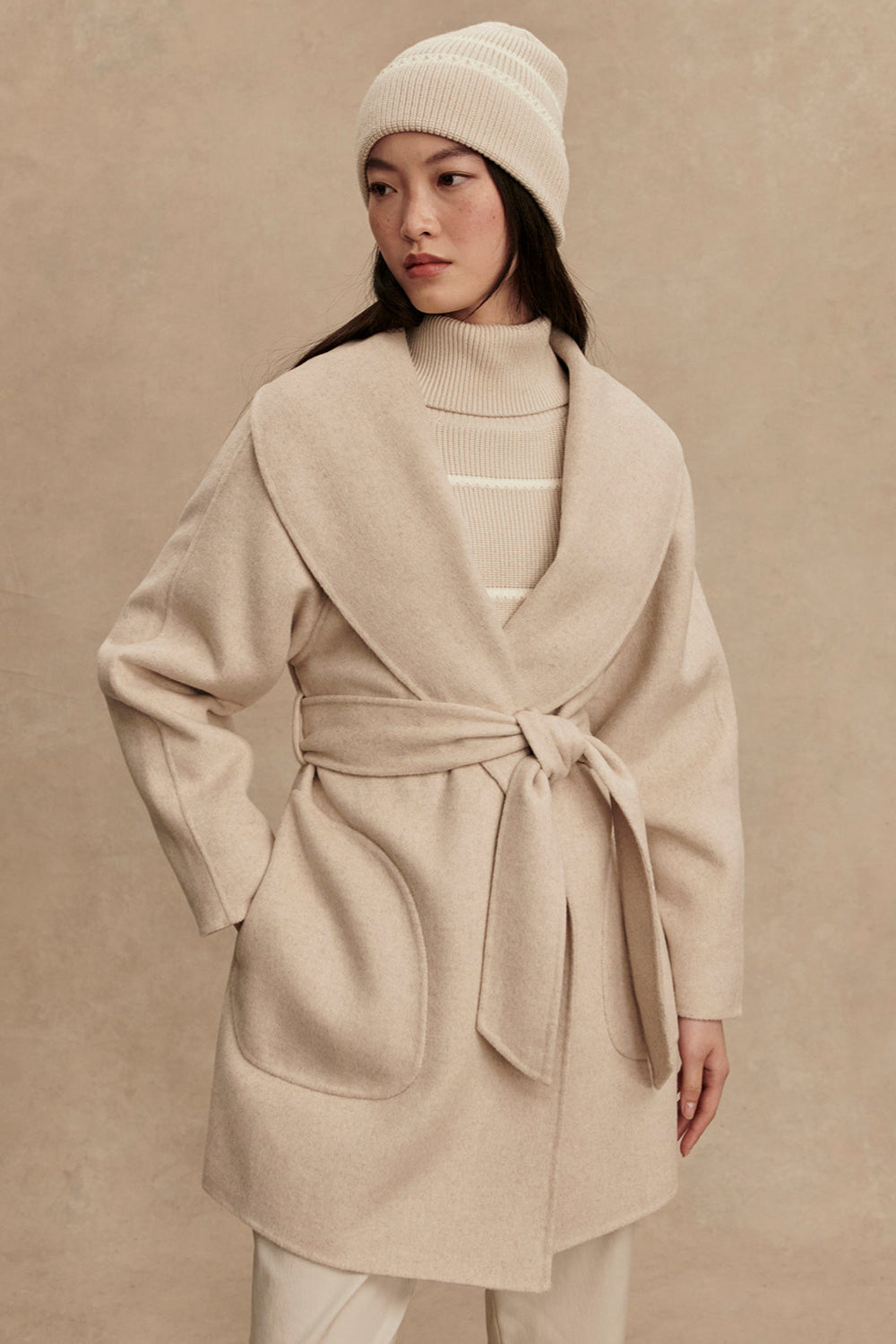 Edgemere Wrap Jacket- Pumice Stone Marl