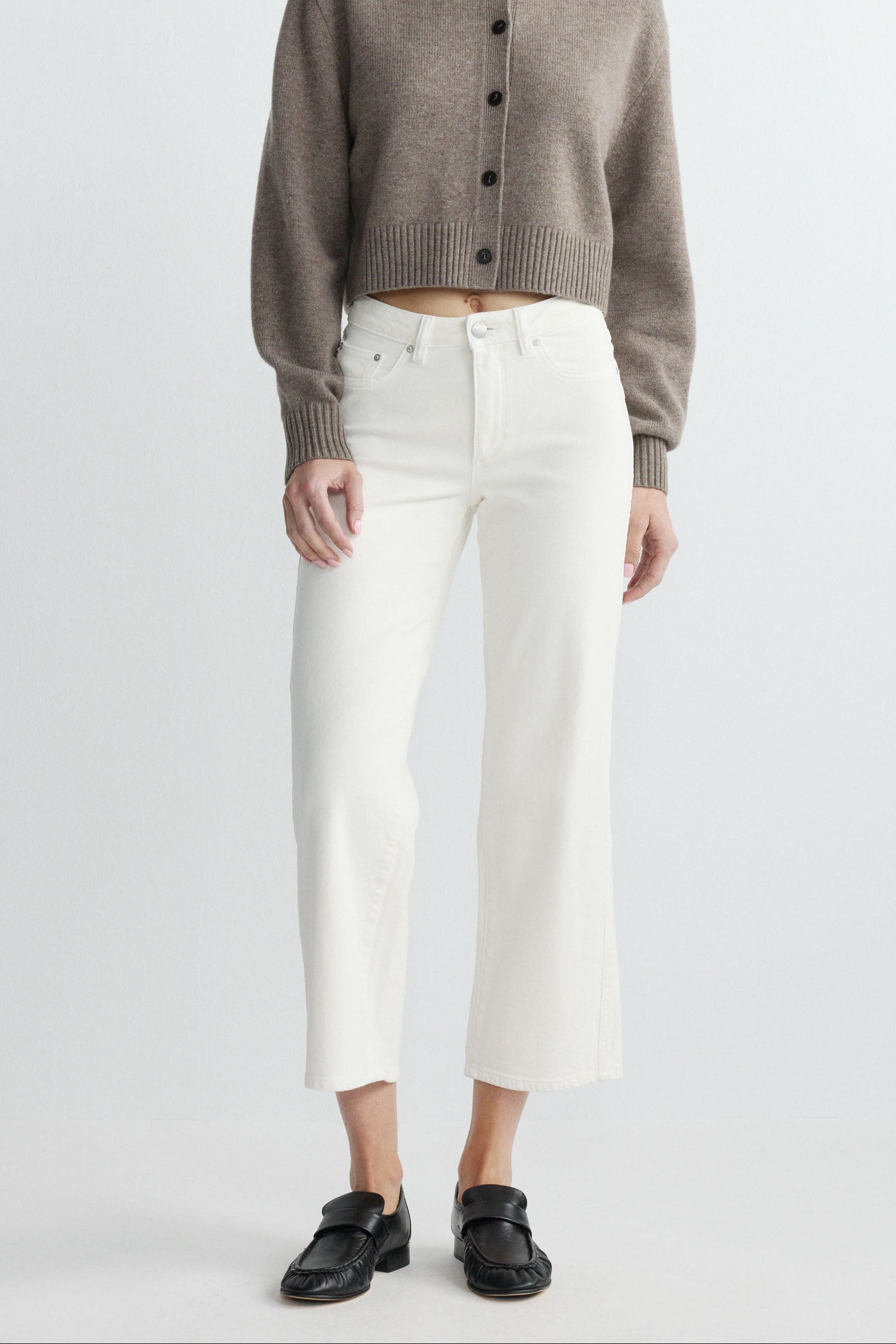 Pippa Refined Wide Leg-Mid Rise Ankle White
