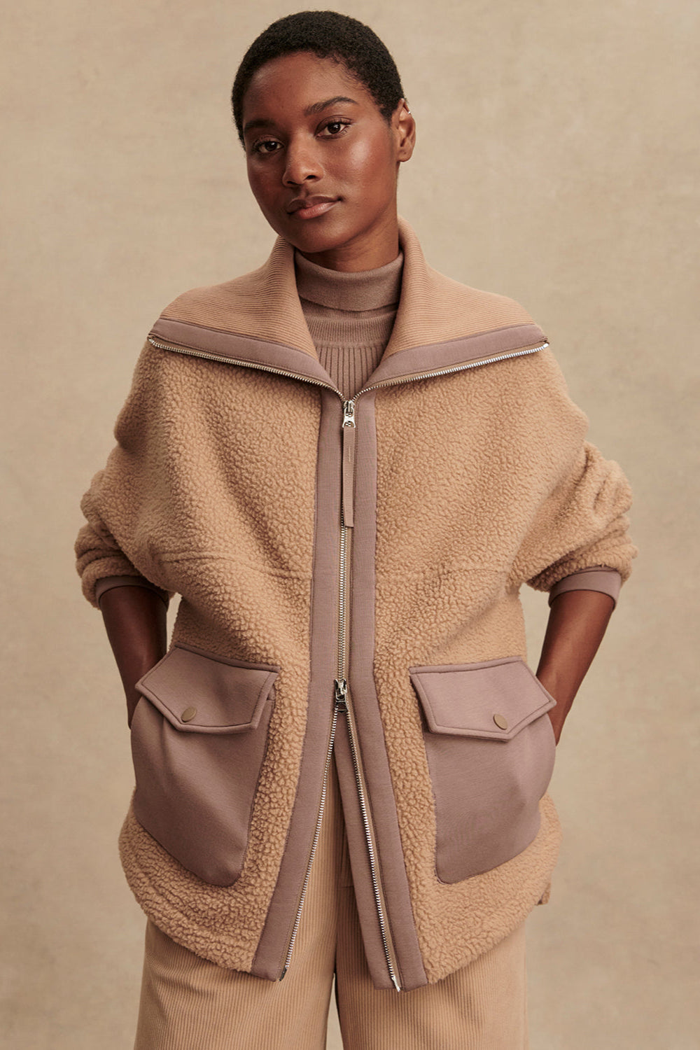 Eleanor Patch Pocket Fleece- Chanterelle