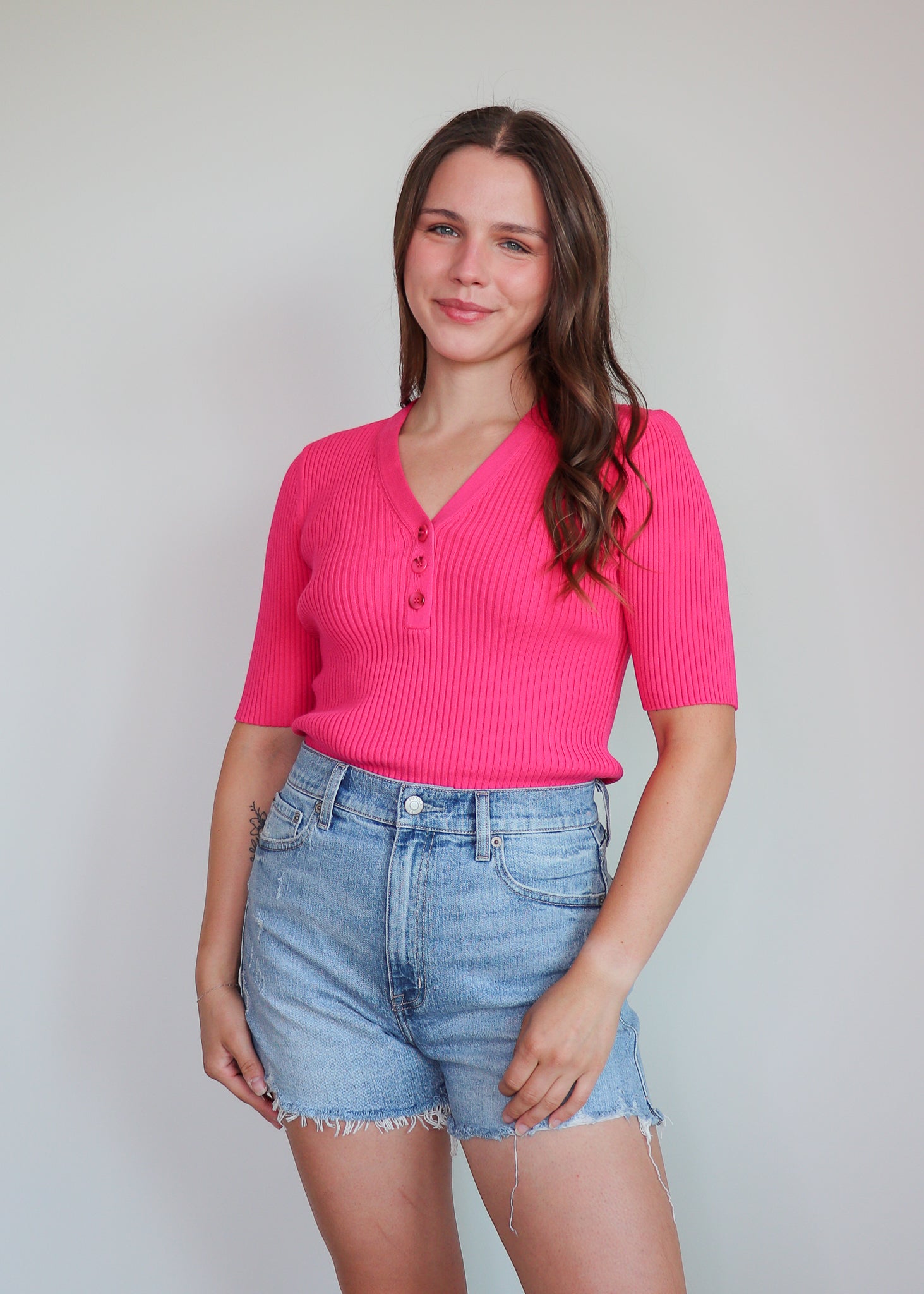 Jeanny Ribbed Sweater Top—Azalea Pink ***Final Sale***