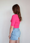 Jeanny Ribbed Sweater Top—Azalea Pink
