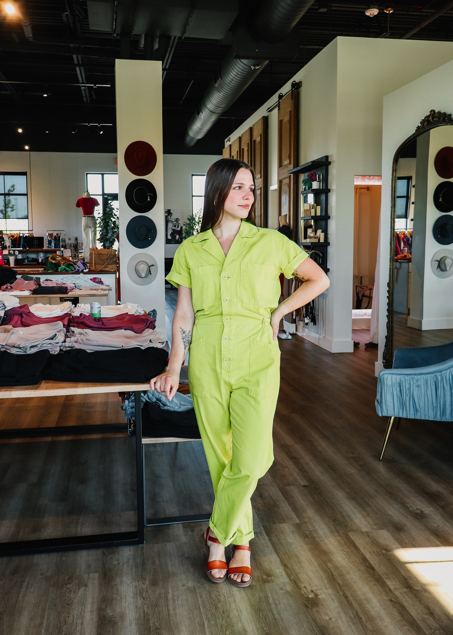Grover Utility Jumpsuit—Margarita Lime **FINAL SALE**