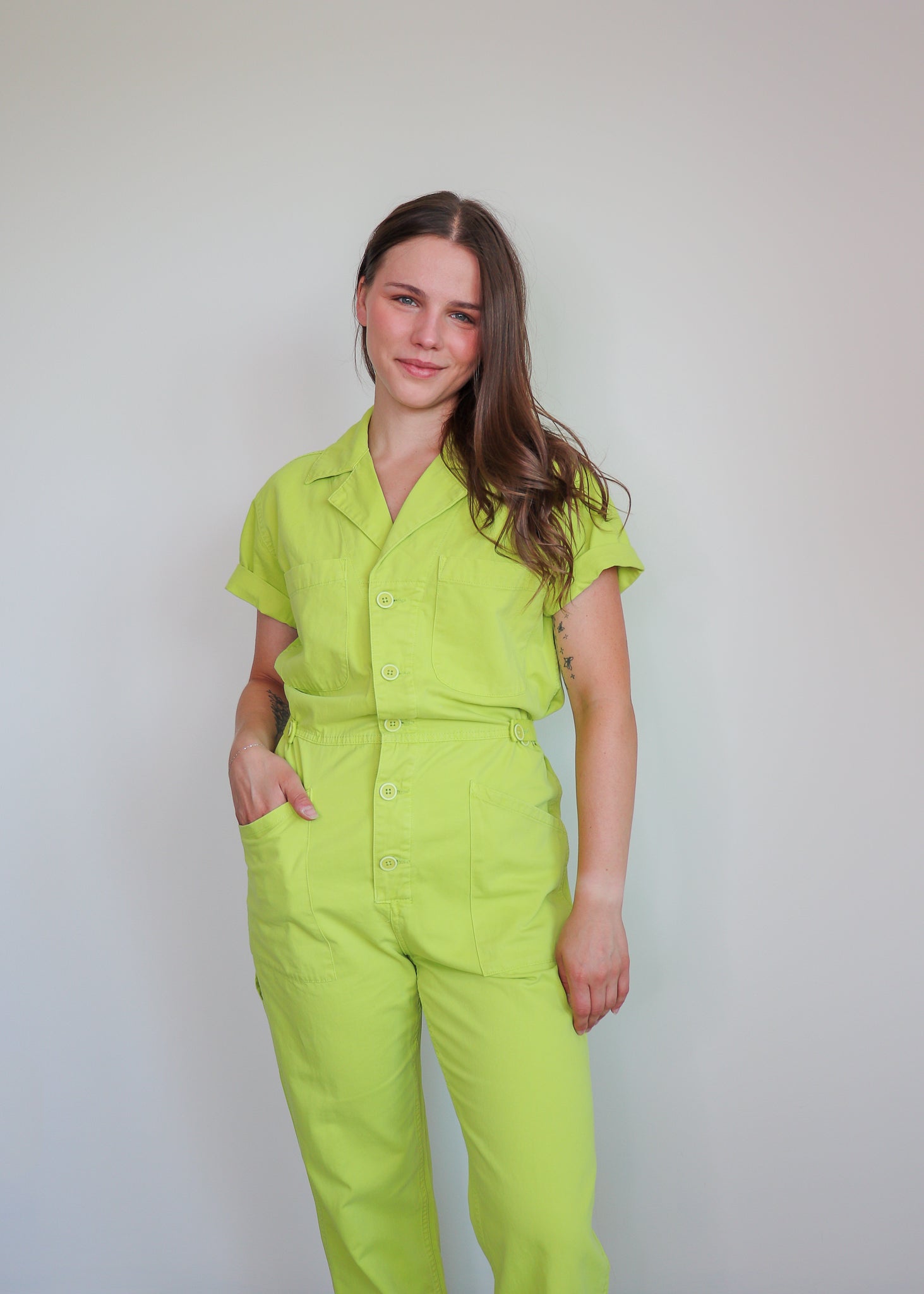 Grover Utility Jumpsuit—Margarita Lime **FINAL SALE**