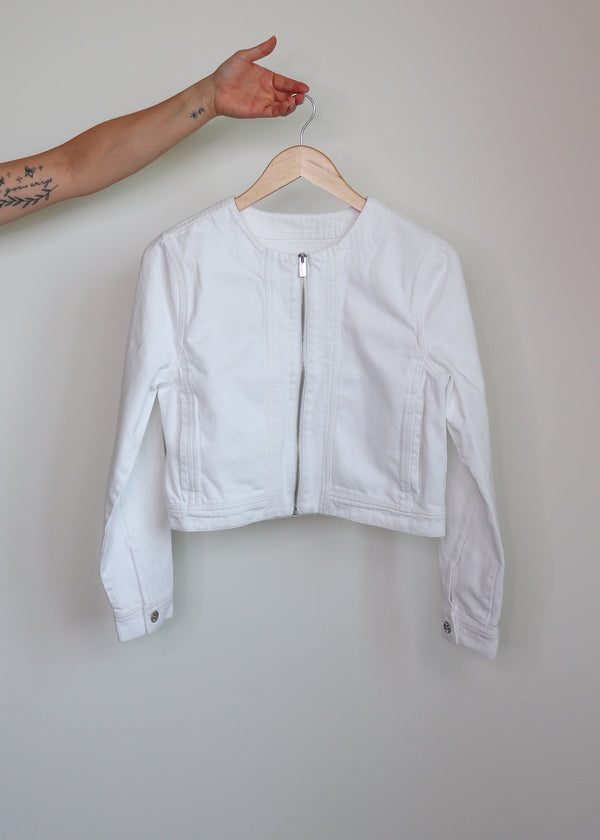Drew Denim Jacket—White