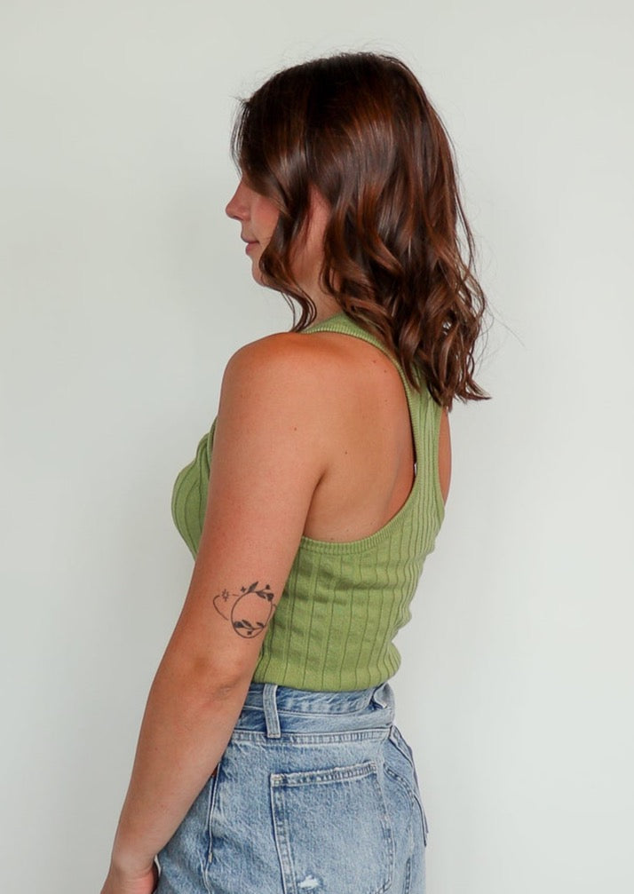Ione Sweater Tank—Green