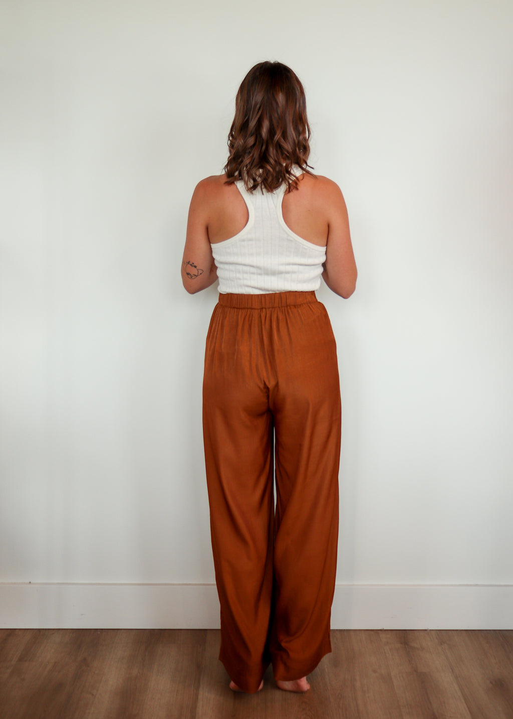 Eva Wide Leg Pants—Toffee Brown