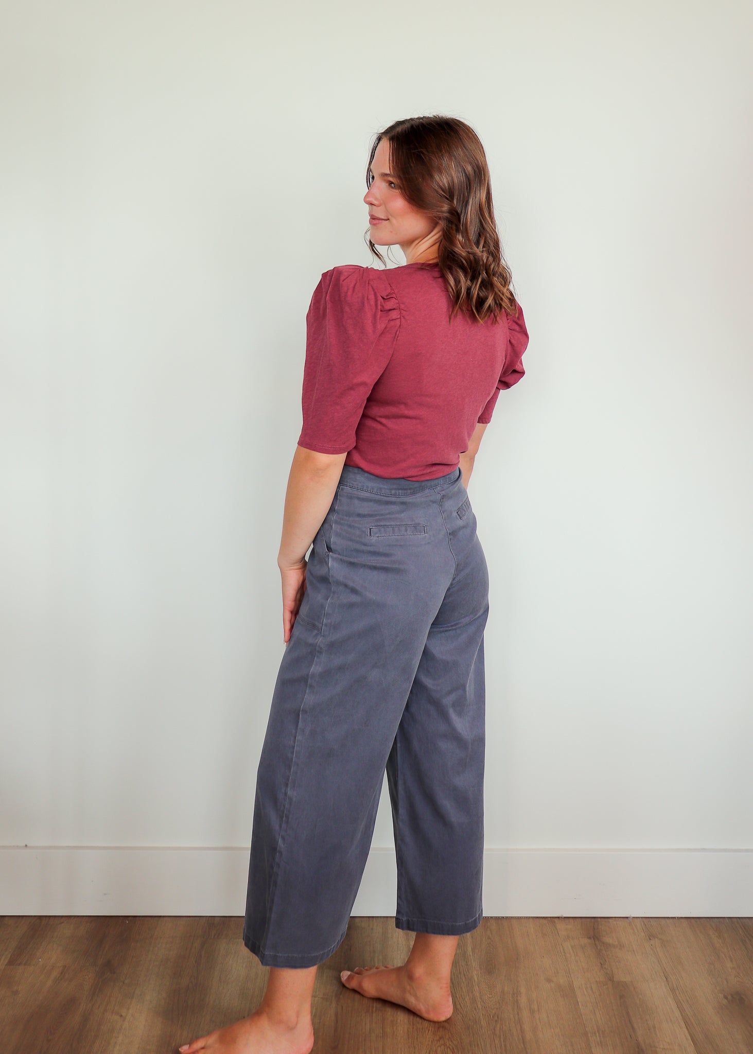 Emily Puff Sleeve V-Neck Tee **FINAL SALE**
