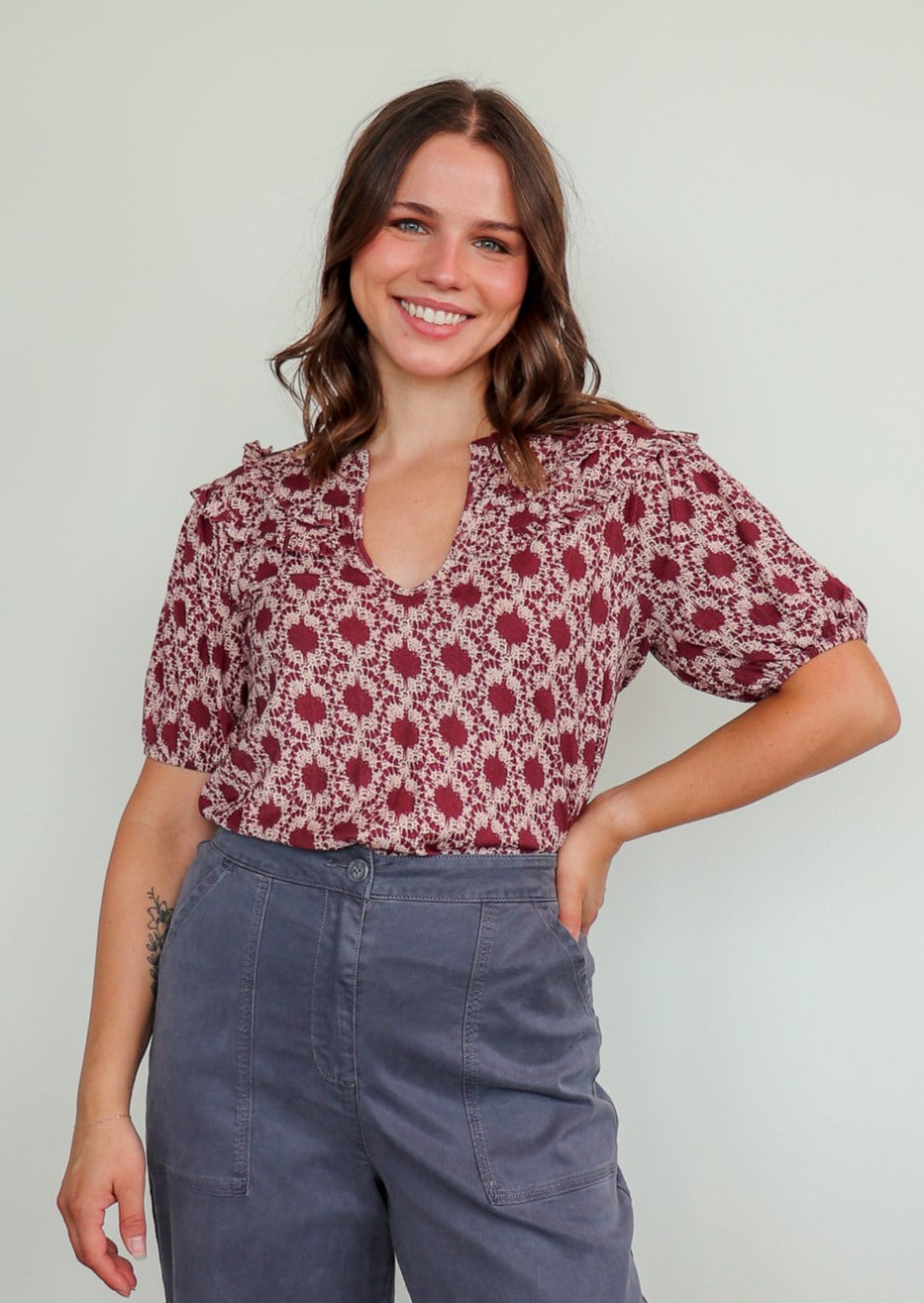 Judith Yoked Tee—Ikat