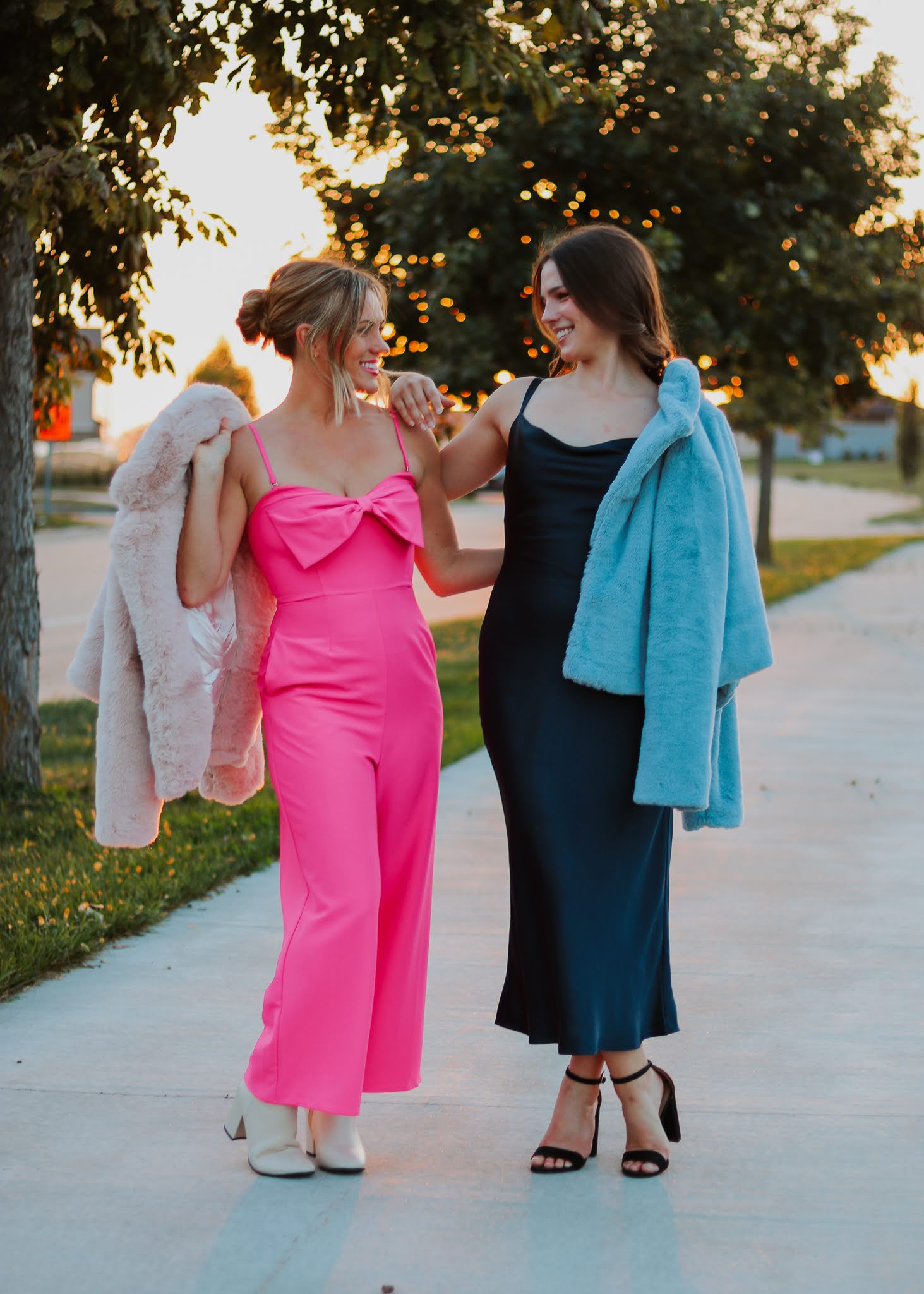 Linda Satin Cowl Neck Sip Maxi- Navy