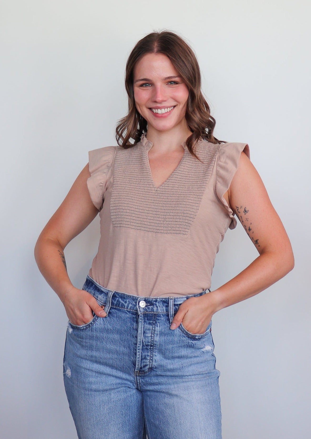 Habiba Fancy Tank—Tan