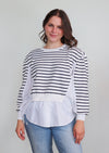 Jake Top—Black and White Stripe**FINAL SALE**