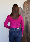 Square Neck Long Sleeve Top—Mixed Berry