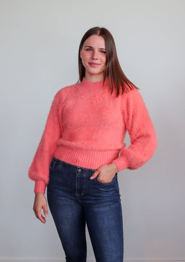 Luma Fluffy Sweater—Cantaloupe Orange