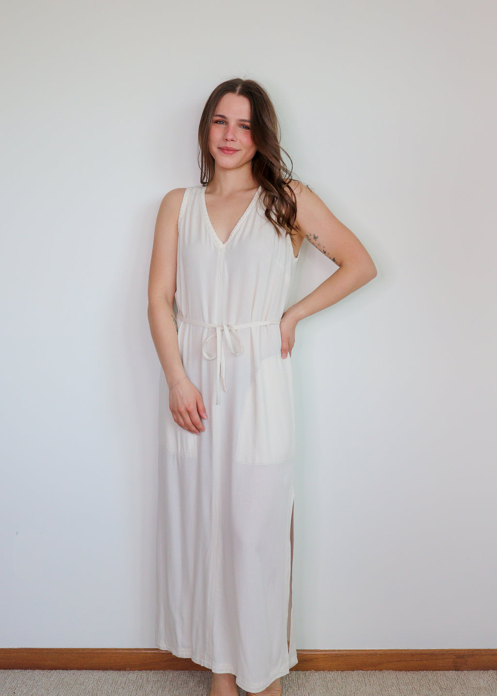 Loretta Dress- White Sand**FINAL SALE**