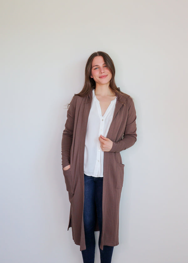 Duster Pocket Cardigan—Bistro Taupe **FINAL SALE **