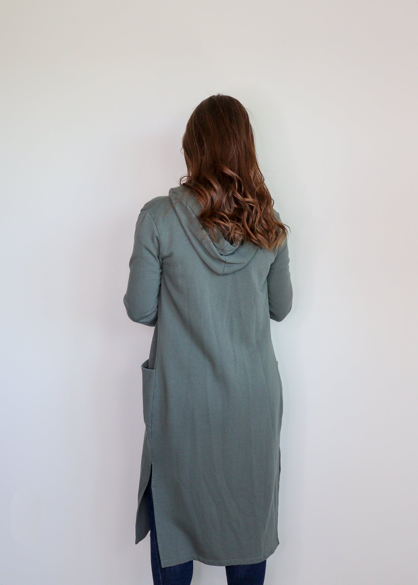 Duster Pocket Cardigan—Dark Sage **FINAL SALE **